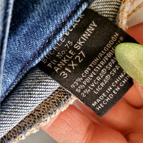 Women's Buckle Black Ankle Skinny Jeans Size 31 - Picture 5 of 5